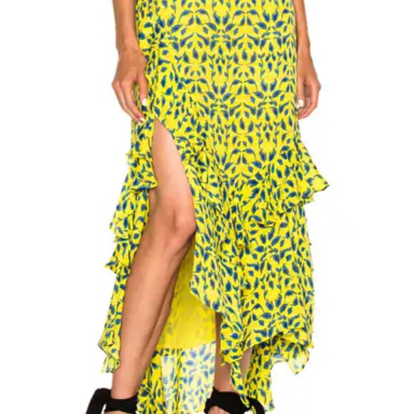 Tanya Taylor Rita Skirt Sz 4 and Gina Top Sz 2 in Yellow and Midnight Blue - Picture 2 of 14